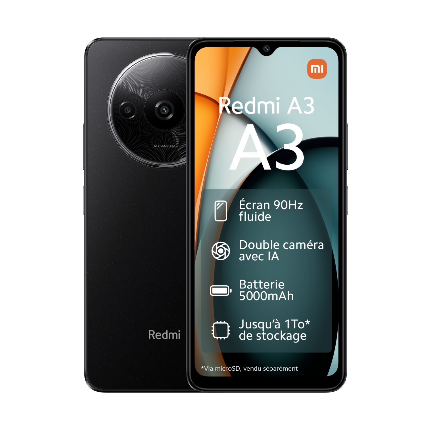 Redmi A3 - 4G - 4/128 - Noir