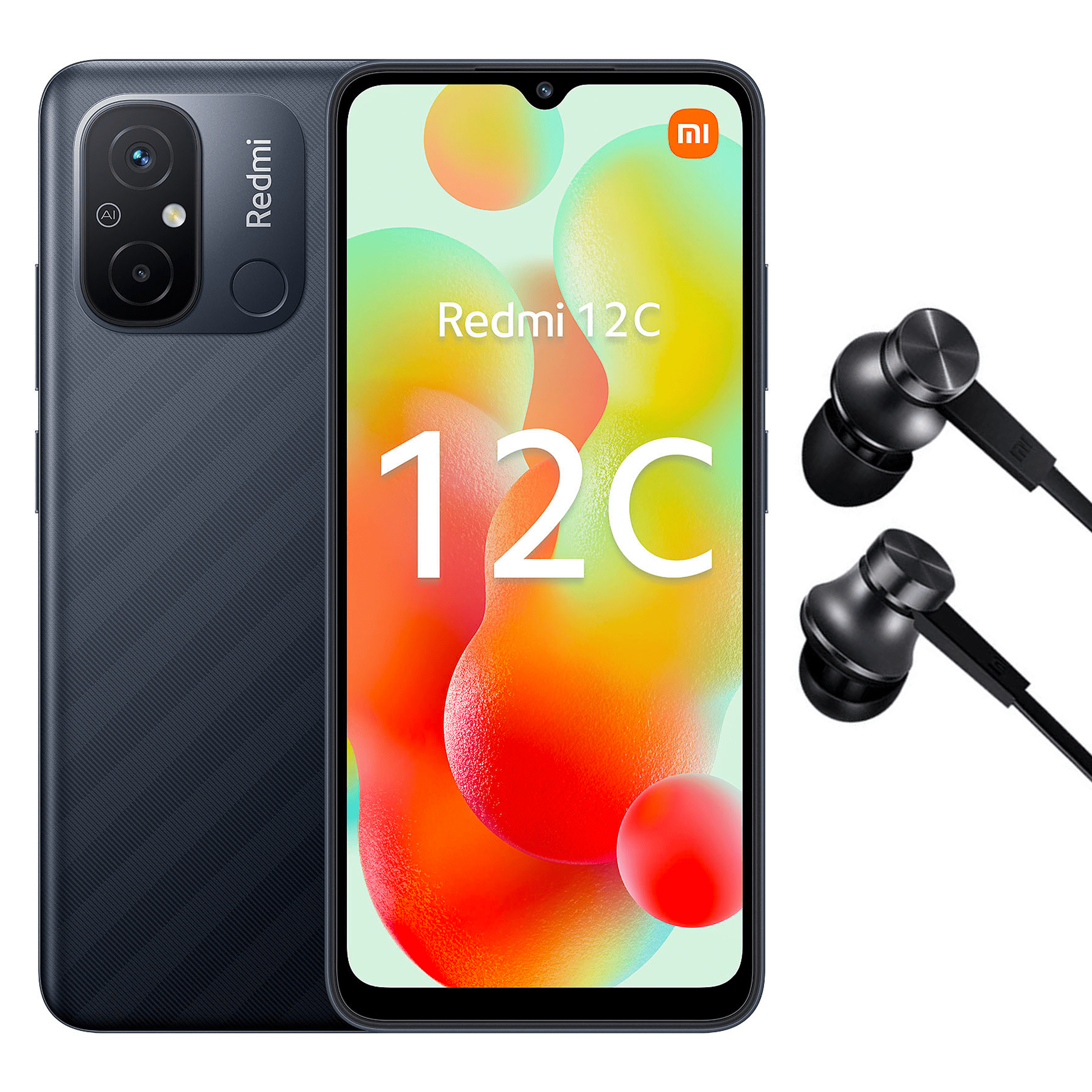 Redmi 12C 6/128 Go + écouteurs Mi in-ear Noir